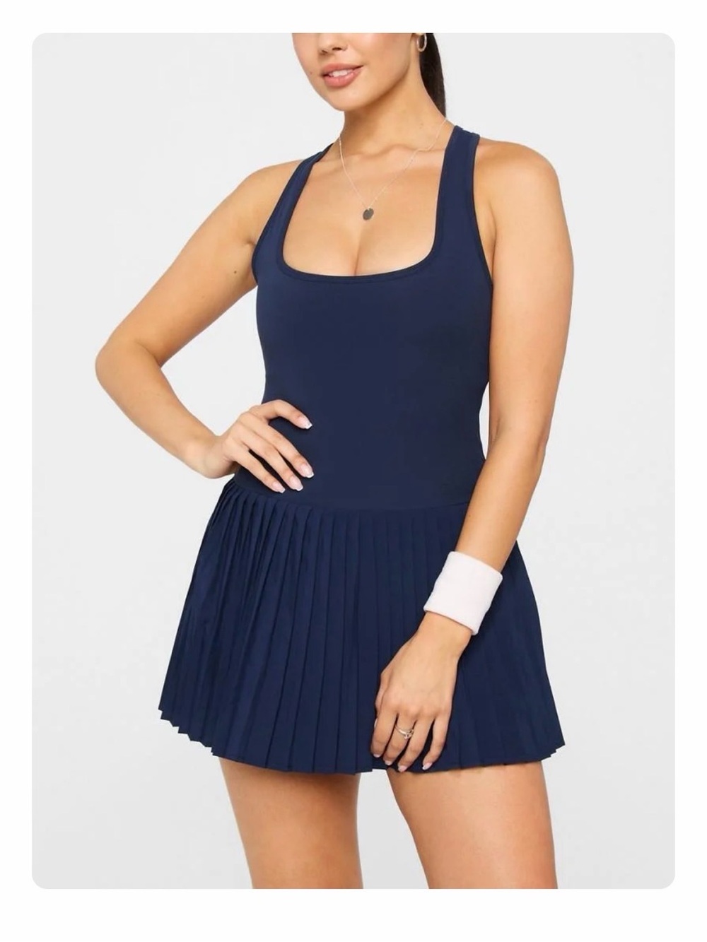 Fabletics Hot Shot Pleated Dress Navy XXL